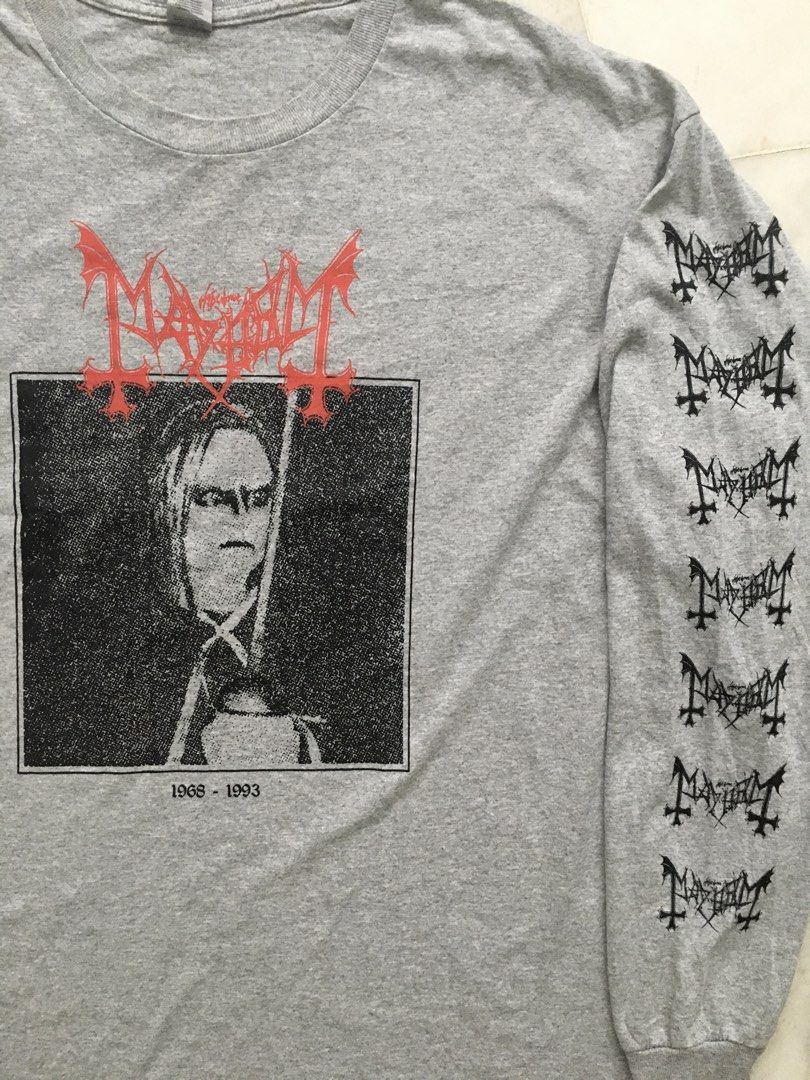 MAYHEM EURONYMOUS TRIBUTE LONG SLEEVE SHIRT Morbid Nargaroth Impaled Nazarene Burzum Emperor Archgoat Gorgoroth Marduk Watain Behemoth Dimmu Borgir Hellhammer Darkthrone Satyricon Storm Beherit Ragnarok Rotting Christ Absu Venom Impiety Ulver (Category: Tshirts & Polo Shirts) located in Kuala Lumpur. Submitted by phunckypheel (Listing ID 1451368949, Image 2). Description: MAYHEM - Euronymous Tribute Long sleeve shirt SIZE : XL ***SEE SIZE CHART**
