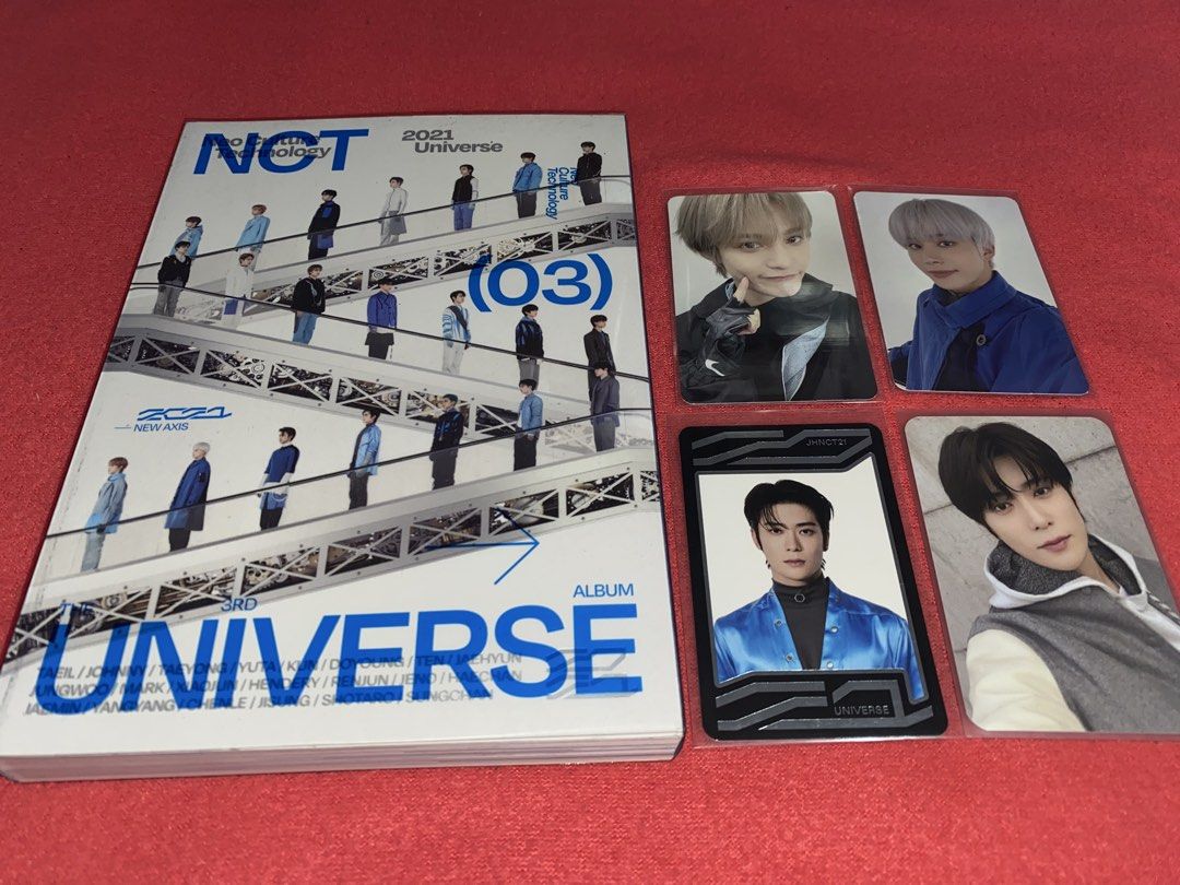 NCT 2021 UNIVERSE (Category: K-Wave Merchandise) located in Naga. Submitted by thee.clutter.er (Listing ID 1451405839, Image 1). Description: wts lfb ph nct 2021 universe selling for 400! - with inclusions - yangyang jungwoo album pcs, jaehyun universe card, jaehyun pob.