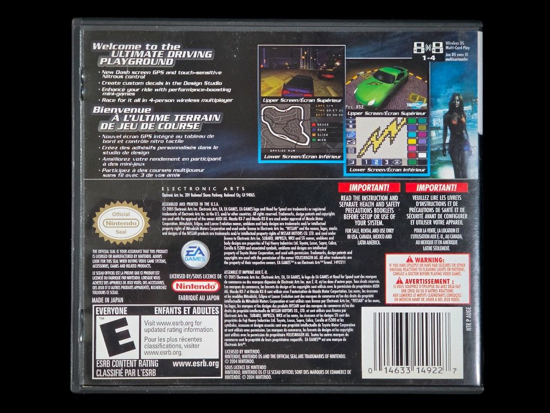 Need for Speed Underground 2 for Nintendo DS (Category: Nintendo) located in Angeles City. Submitted by press_start (Listing ID 1451500255, Image 2). Description: FOR SALE Need for Speed Underground 2 for Nintendo DS ₱999 US/ESRB. This is a second hand item, manage your expectations. Expect scratches and dents sa case. Inclusions are case/cover, manual, 1 insert, and game cart. Tested working. Location: Angeles City, Pampanga No meet-ups Shipping