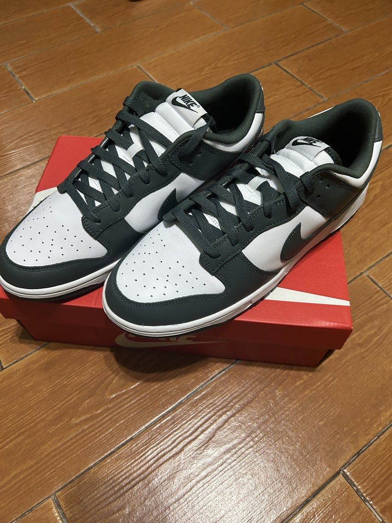 Nike Dunk Low White Green size 12 (Category: Sneakers) located in Manila. Submitted by dancco (Listing ID 1451345260, Image 2). Description: Brand new Size 12 - Classic Nike Dunks (Low-top) - Colorway: White and Dark Green - Includes original box and paper - Brand new, never worn - Ideal for casual wear and everyday styling.