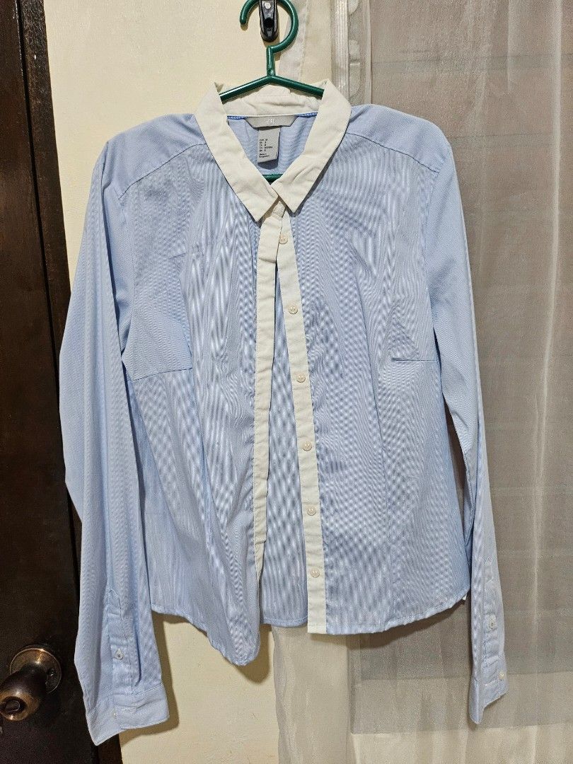 Office Tops (Category: Longsleeves) located in Mandaluyong City. Submitted by efril.pecson (Listing ID 1451398858, Image 2). Description: marks and spencer, h&m, and unbranded gray top. altered fit to make it cropped pero hindi naging boxy style siya.
