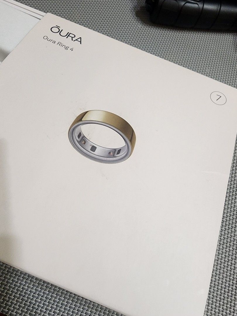 Oura Ring 4 Gold Smart Ring size 7 (Category: Other Gadgets) located in Manila. Submitted by mcbuy_sell (Listing ID 1451442789, Image 2). Description: - Oura Ring Gen 4 - Color: Gold - Tracks: Sleep, Activity, Readiness - Includes: Charger - Ideal for: Monitoring health, wellness, recovery, and performance insights.
