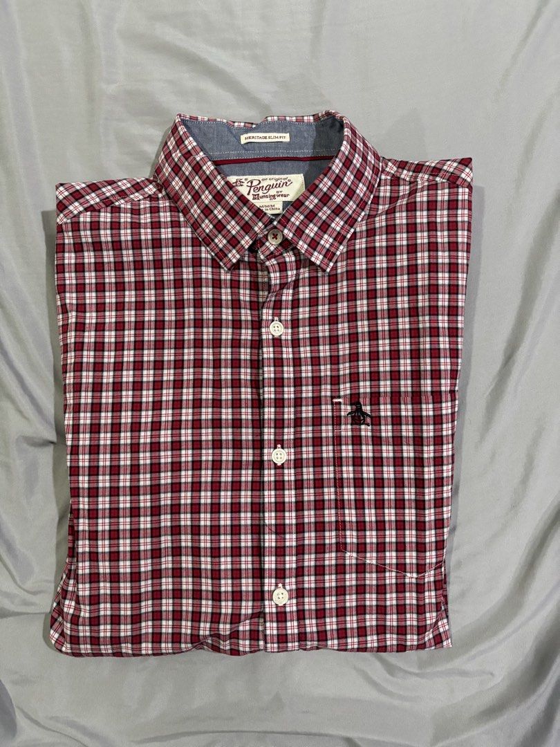 Penguin Red Button Down Long Sleeved Shirt (Category: Formal Shirts) located in Quezon City. Submitted by kevin.302 (Listing ID 1451440342, Image 1). Description: No issues Check pictures for dimensions/measurements.