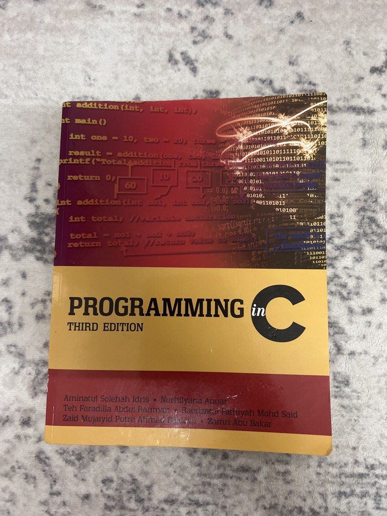 Programming in C: Third Edition (Category: Textbooks) located in Seremban. Submitted by robboynwa (Listing ID 1451470489, Image 1). Description: condition 8:/10, with some annotations in the book. overall is good. used for uitm foundation studies .