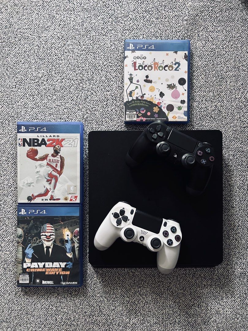 PS4 SLIM 1TB (Category: PlayStation) located in Manila. Submitted by zavgamingshop (Listing ID 1451486578, Image 1). Description: PS4 SLIM1TB Black (CUH-2216B) Premium Complete Set • 2 V2 Controller • 3 Physical Games • Complete Cables • With Warranty • LATEST FIRMWARE Smooth Performance • Excellent Condition • Plug & Play 📍 Valenzuela Cash on Delivery Available.