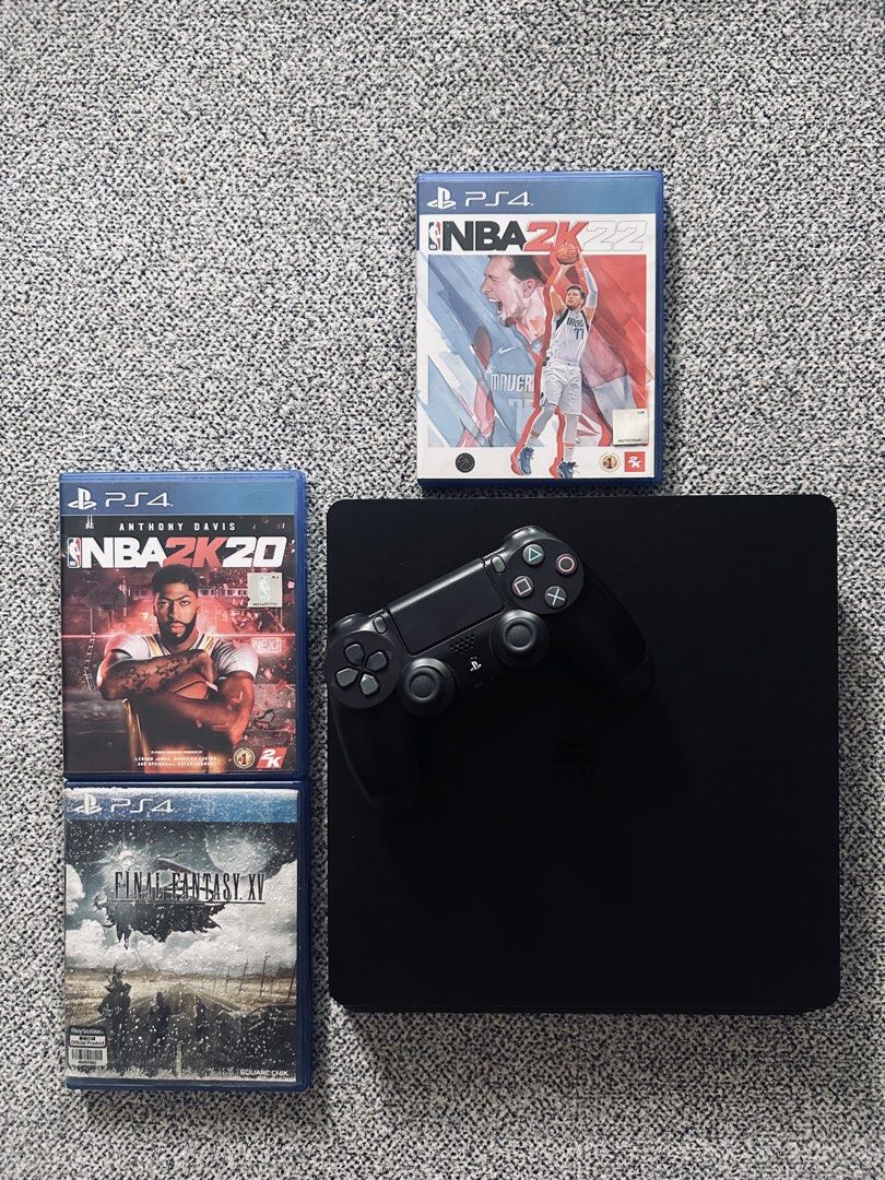 PS4 SLIM 500GB (Category: PlayStation) located in Manila. Submitted by zavgamingshop (Listing ID 1451486427, Image 1). Description: PS4 SLIM500GB Black (CUH-2216A) Premium Complete Set • 1 V2 Controller • 3 Physical Games • Complete Cables • With Warranty • LATEST FIRMWARE Smooth Performance • Excellent Condition • Plug & Play 📍 Valenzuela Cash on Delivery Available.