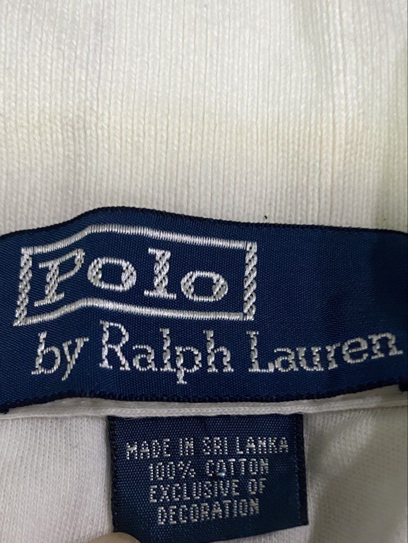 Ralph Lauren White Polo Shirt (Category: Tshirts & Polo Shirts ) located in Quezon City. Submitted by wompybat (Listing ID 1451492674, Image 2). Description: Bought from a thrift shop at Czech Republic Good condition RFS: Bought for gifting but changed plans Size: Small Stain can be removed Width: 21 inches Shoulder Width: 19 inches Length: 25.5 inches Sleeve Length: 8.8 inches.