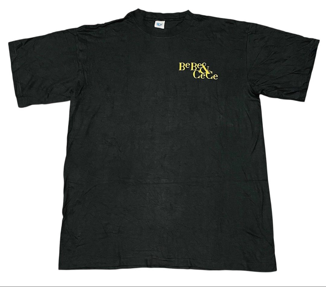 RARE! VINTAGE 90’s BEBE & CECE WINANS AMERICAN DUO SINGER RELATIONSHIP ALBUM 1994 TSHIRT/ R&B/ POP/ RAP/ HIP HOP/ RAPTEES DESIGN STREET WEAR (Category: Tshirts & Polo Shirts) located in Kuala Lumpur. Submitted by the_wearhouse (Listing ID 1451515569, Image 2). Description: MEASUREMENT: W24/L30 MATERIAL: 100 COTTON (SINGLE STITCH BOTTOM/ SMALL PINHOLE) MADE: HONDURAS - Classic 90s black t-shirt - Features a graphic print of BeBe & CeCe on the fron