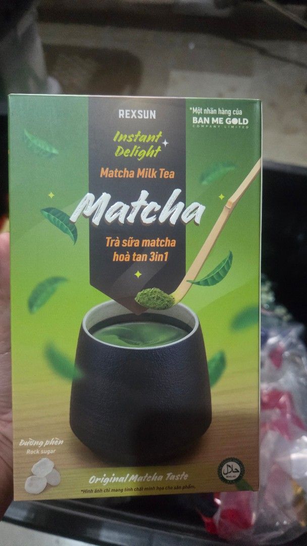 Rexsun Instant Delight Matcha Milk Tea 3in1 (Category: Beverages) located in Las Pinas. Submitted by stash_dashph (Listing ID 1451439819, Image 1). Description: - Authentic Original Matcha Taste - 3-in-1 Instant Matcha Milk Tea Powder - Easy to prepare: Just add hot or cold water - Contains 65% Non-dairy creamer - Made with 10% soluble Japan matcha - Enjoy your matcha anytime!.