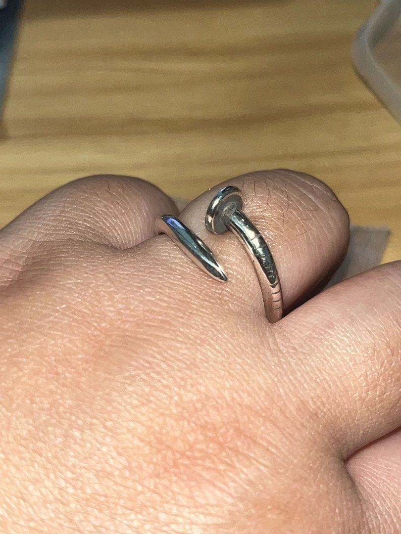 SALE!!! Chrome Hearts Nail Ring Silver (Category: Rings) located in Manila. Submitted by thrifty_cool (Listing ID 1451435974, Image 3). Description: - Chrome Hearts nail ring - Crafted from high-quality silver (925 stamped) - Unique, eye-catching nail design - Comfortable fit for everyday wear - Perfect statement accessory.
