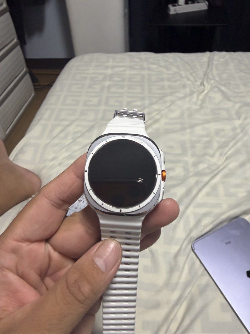 Samsung Galaxy Watch Ultra Titanium Silver 47mm (Category: Wearables & Smart Watches) located in Taguig. Submitted by mark67989 (Listing ID 1451430569, Image 3). Description: - Samsung Galaxy Watch Ultra - Color: Titanium Silver - Size: 47mm LTE - Durable titanium design, perfect for adventures - Powerful performance for everyday tasks - Advanced health, sleep, and wellness tracking - Water and dust resistant (5ATM + IP68) - Long-lasting battery 