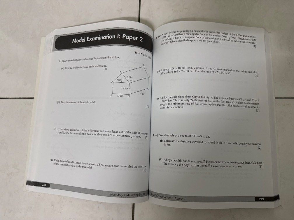 Secondary 1 Mathematics Books (Category: Assessment Books) located in Ulu Tiram. Submitted by yyuannnn (Listing ID 1451433698, Image 2). Description: 98% new - only written on a few pages - Study notes with examples - Topical practice questions - Specimen papers - Detailed answers with step-by-step solutions 1 for RM25 2 for RM40.