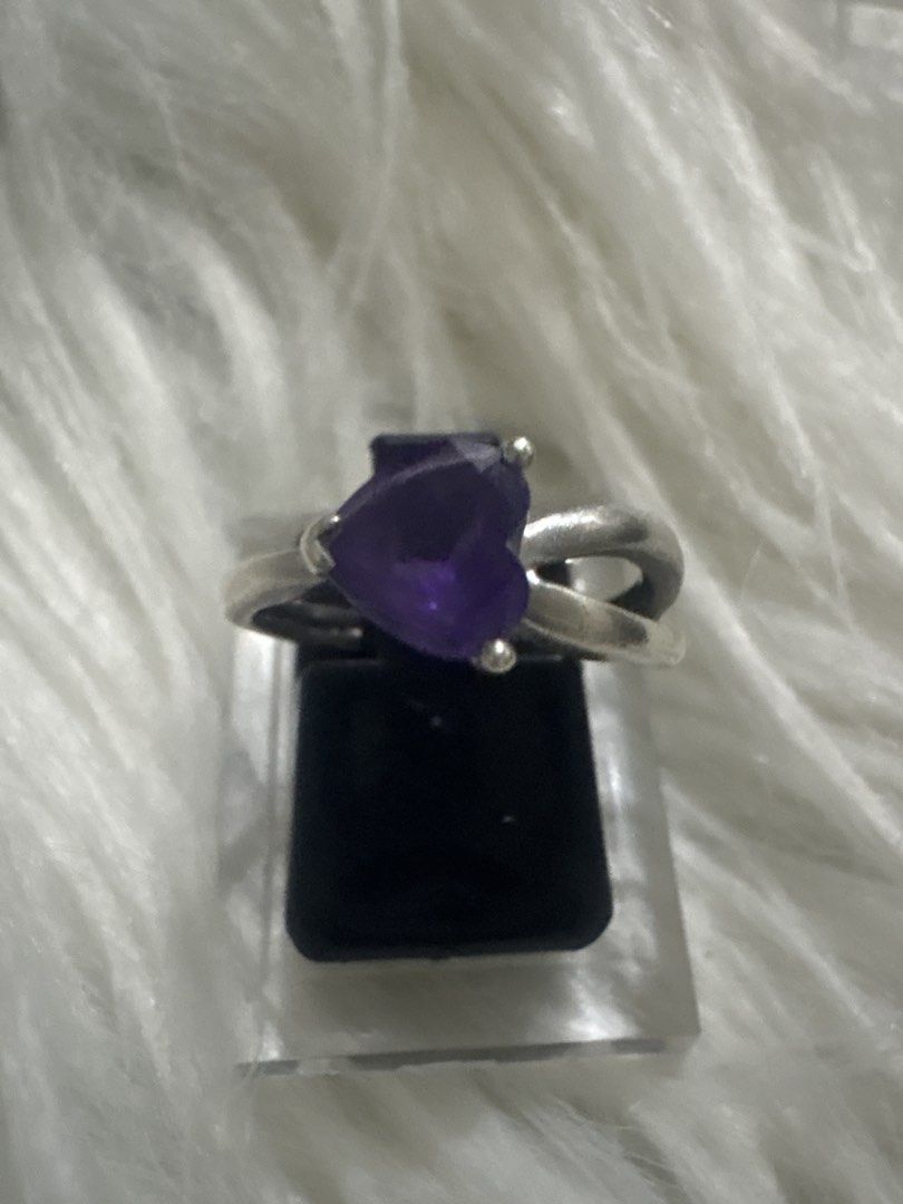 Silver Heart Amethyst Ring (Category: Rings) located in Iligan City. Submitted by sampascan229943 (Listing ID 1451437652, Image 2). Description: - Genuine amethyst stone in a beautiful heart shape. - Set in authentic 925 sterling silver. - Unique and eye-catching design. - Versatile for daily wear or special events. - A lovely addition to any jewelry collection. -size 6.