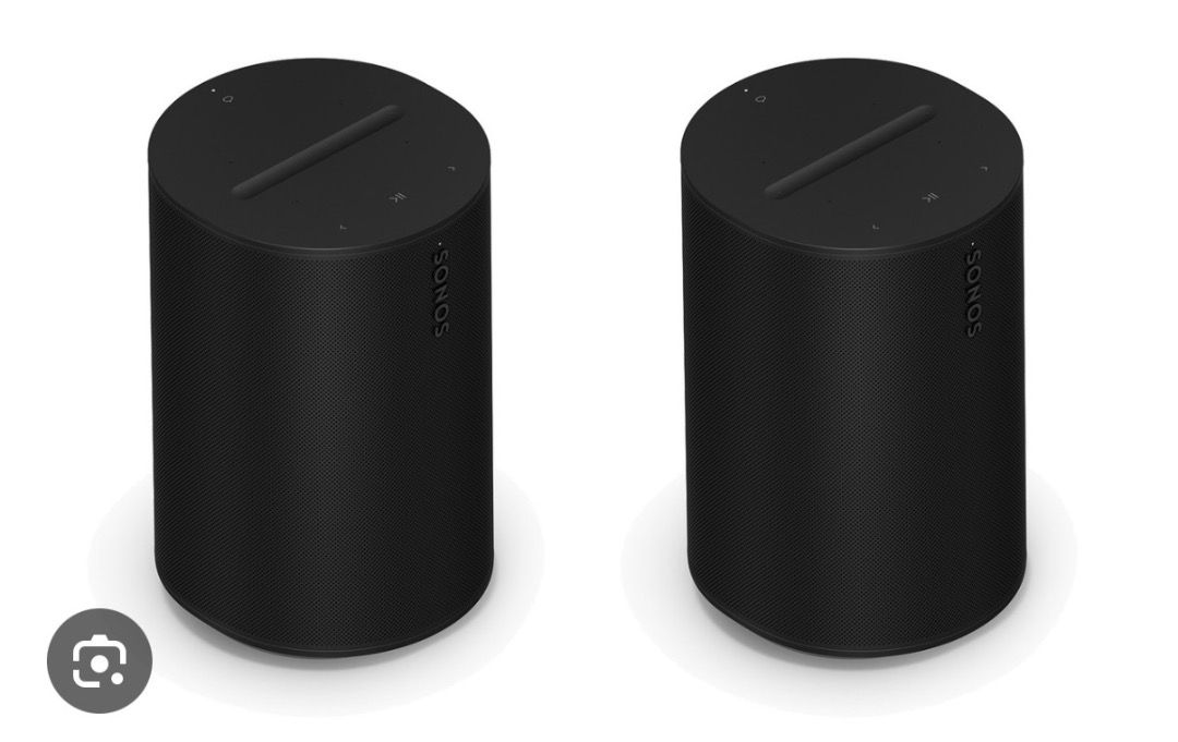 SONOS Era 100 speakers (pair) (black) (Category: Soundbars, Speakers & Amplifiers) located in Makati City. Submitted by homeystudio2 (Listing ID 1445603734, Image 2). Description: rfs. raising cash pics available upon request no issues, excellent condition includes dark walnut legstands for both units.