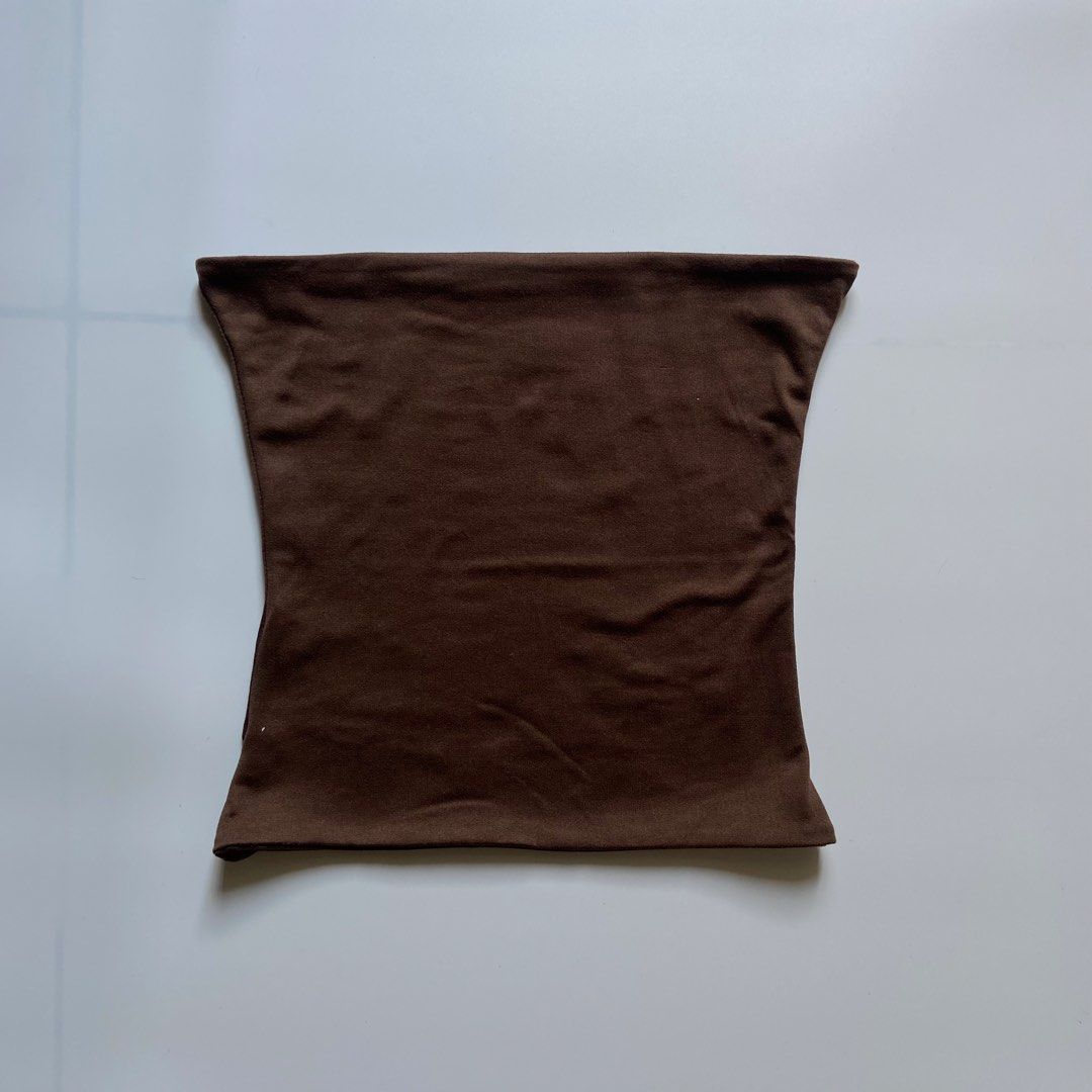 sponty coffee brown tube top (Category: Sleeveless) located in Manila. Submitted by reducse (Listing ID 1451340726, Image 2). Description: sponty coffee brown tube top size: s mine 𖤓 60.