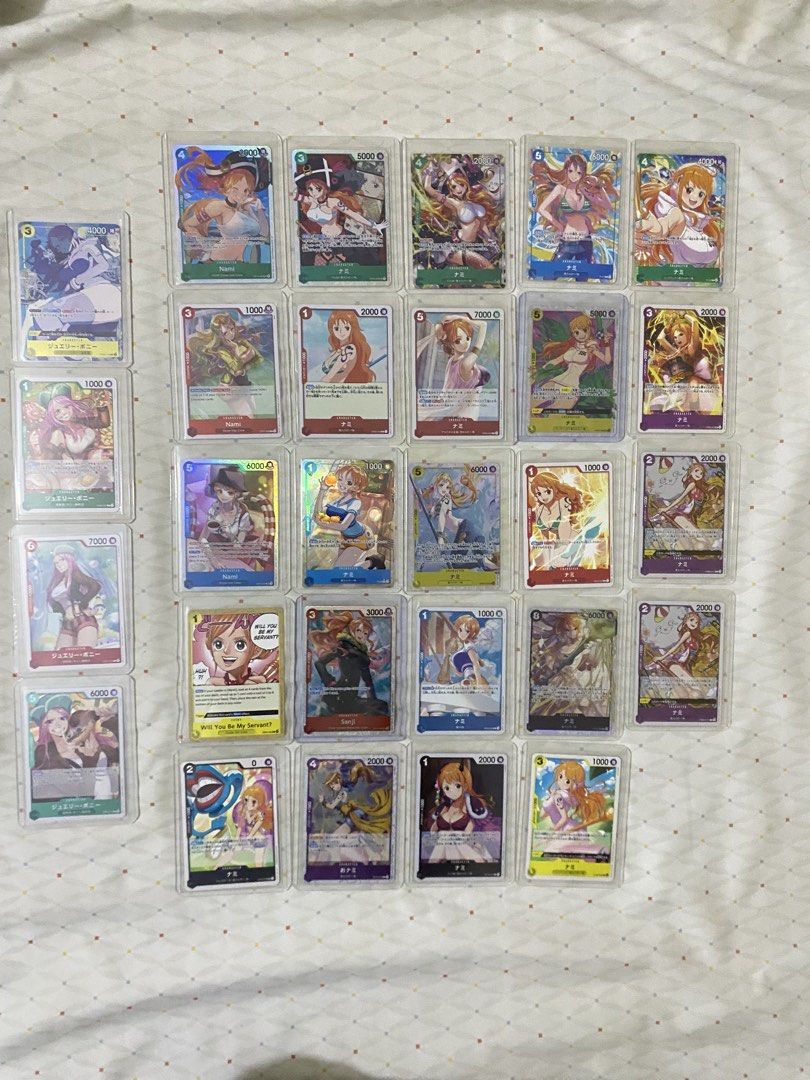 TAKE ALL One Piece Card Game Cards - Various Characters (Category: Raw Singles) located in Caloocan City. Submitted by royalturtle-1071 (Listing ID 1451470857, Image 3). Description: - Collection of One Piece Card Game cards - Features popular characters: Boa Hancock, Nico Robin, Nami, and more - Includes holographic cards with unique artwork - Perfect for collectors and players - All cards are kept in protective sleeves - Sold as a complete lot.