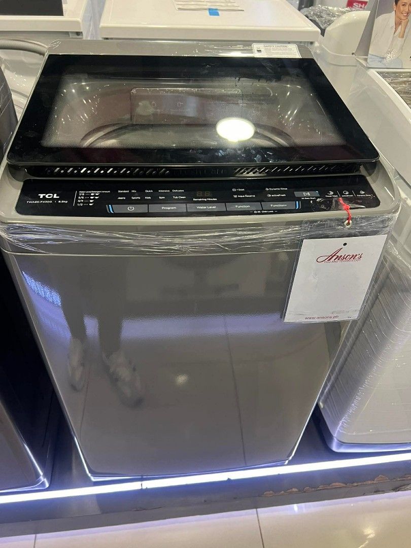 TCL TOP LOAD WASHING MACHINE FULLY AUTOMATIC (NON INVERTER AND INVERTER TYPE) (Category: Washing Machines and Dryers) located in Manila. Submitted by chuck_claros (Listing ID 1451453750, Image 3). Description: TCL TOP LOAD WASHING MACHINE FULLY AUTOMATIC NON INVERTER AND INVERTER TYPE ☑️BRAND NEW FACTORY SEALED UNIT WITH OFFICIAL SALES INVOICE AND WARRANTY ◽(NON INVERTER) 7.5 kg - TWA75 F107TLW - 9,890 8.5 kg - TWA85 F430DG - 11,790 ◽(INVERTER TY