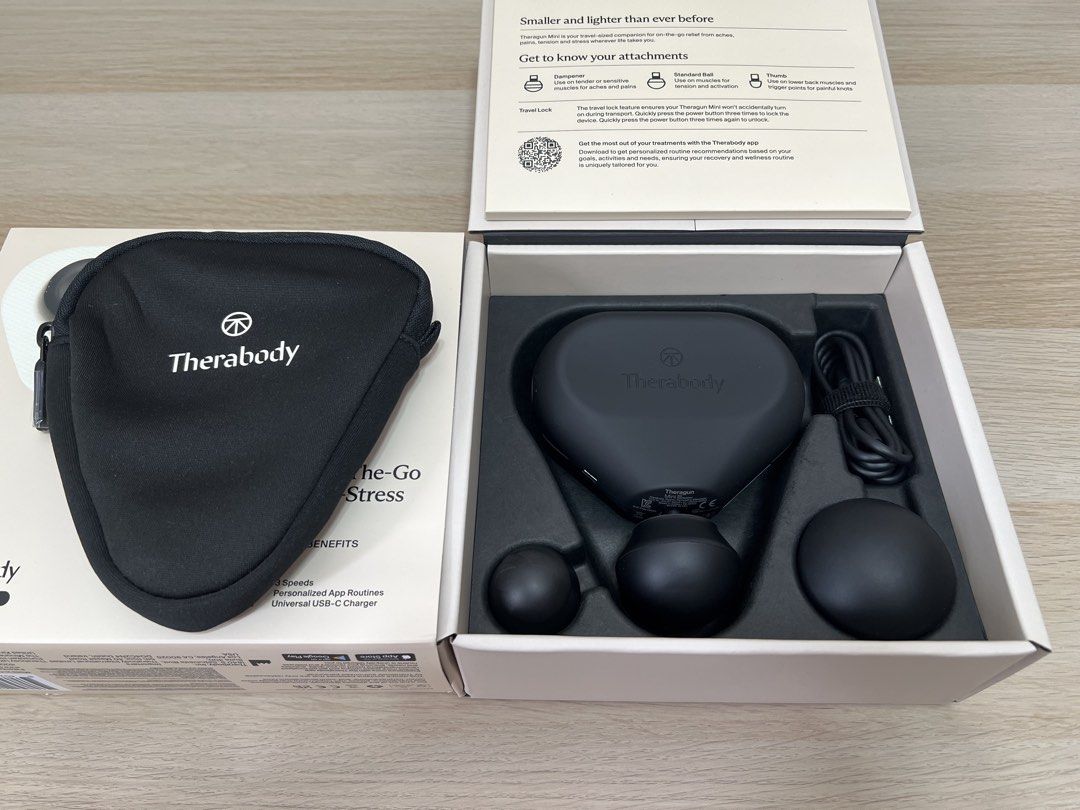 Theragun Mini 3rd generation （分類：按摩紓緩用品）位於 Hong Kong。 由 kwanw1234 提交（商品編號 1451389115，圖片 2）。簡介： Theragun Mini 第三代按摩槍。便攜式設計，快速舒緩肌肉。3段速度，3款按摩頭。USB-C 充電。極少使用，幾乎全新。。