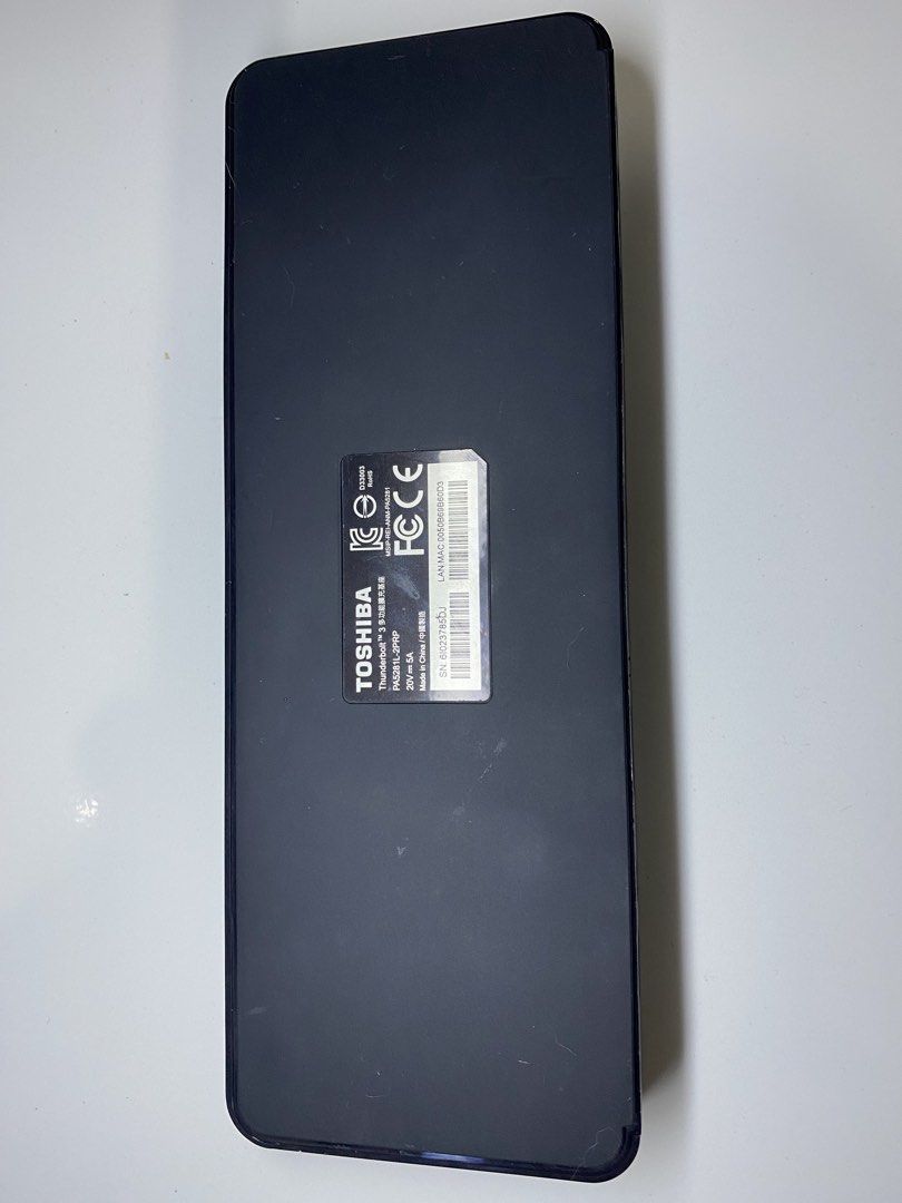 Toshiba Thunderbolt 3 Docking Station with Power Adapter (Category: Cables & Adaptors) located in Calauag. Submitted by pearly.estrella.bjork (Listing ID 1451452292, Image 3). Description: Brand: Toshiba Thunderbolt 3 Docking Station with power adapter and cables. Model: PA5281U-2PRP Condition: Used Price: 2199 Inclusion: *Toshiba Thunderbolt 3 Dock *Thunderbolt 3 USB Type -C cable *AC Adaptor and power cord Front panel *Power indicator light *Po