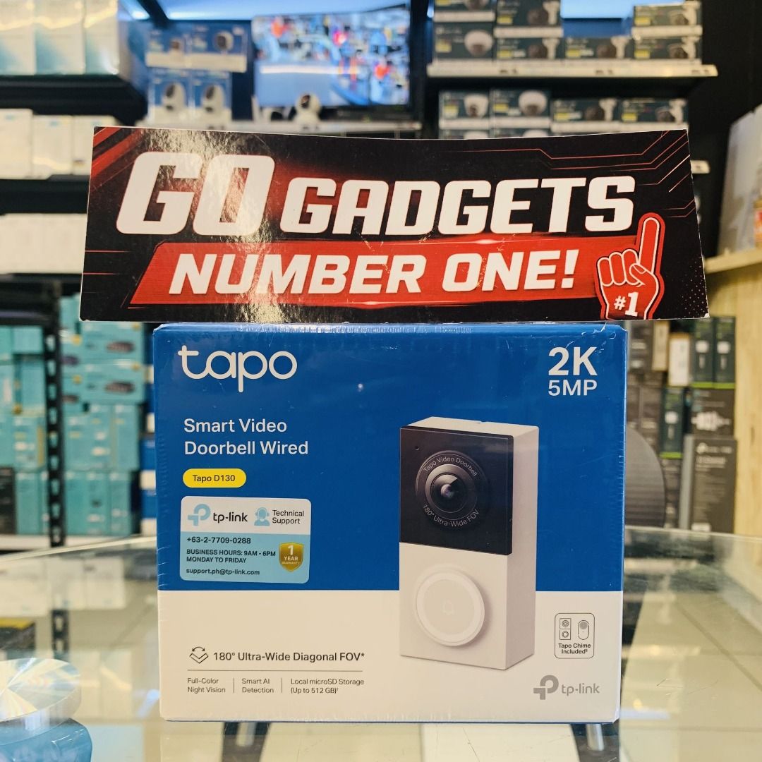 TP-Link Tapo D130 Smart Video Doorbell Wired (Category: Networking) located in Makati City. Submitted by gogadgetsmakati (Listing ID 1451328014, Image 1). Description: .