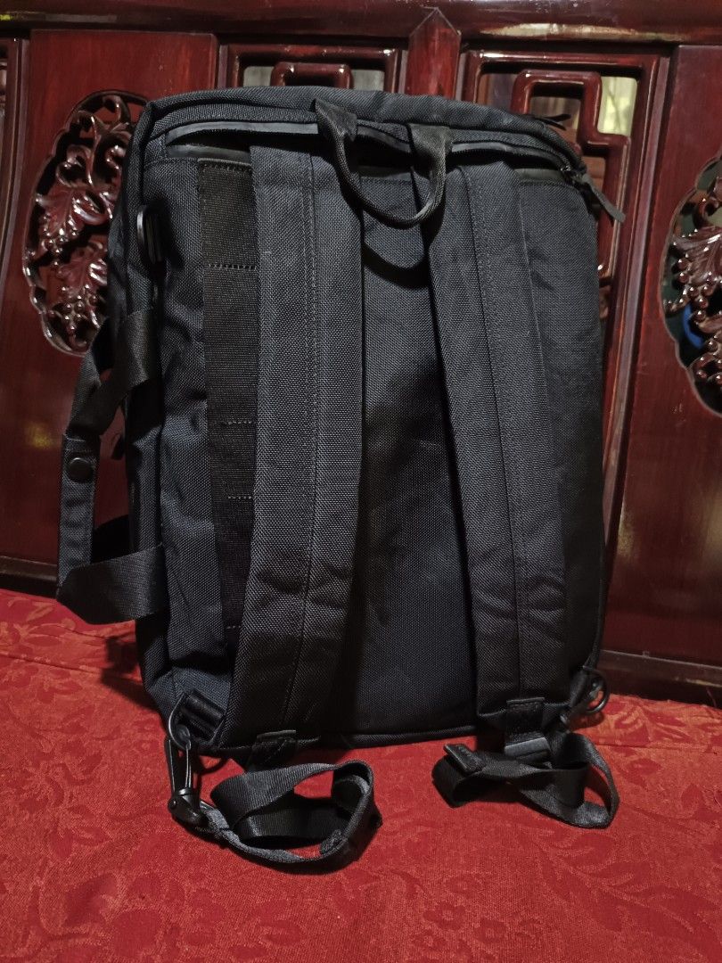Uniqlo 3way Backpack (Category: Backpacks) located in Machang. Submitted by yt_reuseshop2024 (Listing ID 1451379085, Image 2). Description: Black backpack with multiple compartments. Has padded shoulder straps for comfort. Zippers are intact. Good for daily use or travel. Plenty of space inside for your essentials..