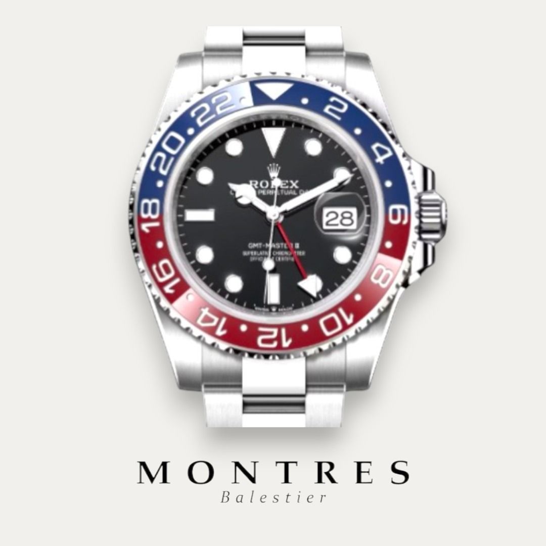 Unworn May 2026 Rolex GMT Master II Oyster 126710BLRO Black Dial 126710 BLRO “Pepsi” (Category: Watches) located in Singapore. Submitted by montresbalestier (Listing ID 1451413060, Image 1). Description: Brand: Rolex Model: GMT Master II Reference: 126710BLRO Size: 40MM Material: Stainless Steel & Ceramic Bezel Dial: Black Condition: Unworn, unsized, double tags, Full stickers Warranty: Dated May 2026 Price is based on cash or internet banking tr