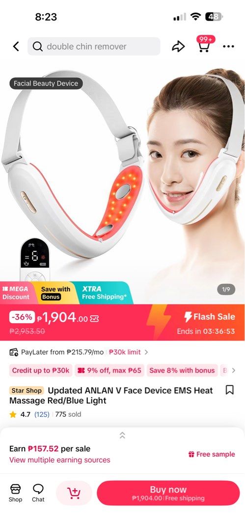 Updated ANLAN V Face Device EMS Heat Massage Red/Blue Light (Category: Face Care) located in Manila. Submitted by happy_toktokshop (Listing ID 1451405873, Image 1). Description: - ANLAN V Face Device: Achieve a V-shaped jawline. - EMS Heat Massage: Gentle warming massage for skin rejuvenation. - Red & Blue Light Therapy: Targets skin concerns for a clearer complexion. - Double Chin Reduction: Specifically designed to help slim the chin area. - Ea