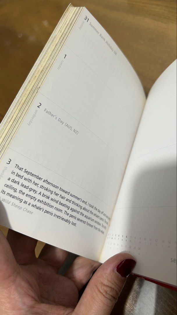 Vintage Murakami Diary 2009 Vintage (Category: Storybooks) located in Quezon City. Submitted by ccr26 (Listing ID 1451500927, Image 2). Description: - Vintage Murakami Diary 2009 edition - Includes iconic quotes and illustrations - Ideal for collectors and fans of Haruki Murakami.