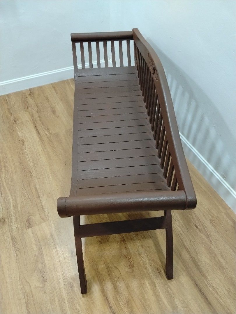 VINTAGE TIMBER BENCH (Category: Chairs) located in Kuala Lumpur. Submitted by jothmanwo73878 (Listing ID 1451487227, Image 2). Description: -with aesthetic value -size (36.5" L x15. 5" W x13"H) -fully restored CAN NEGO.
