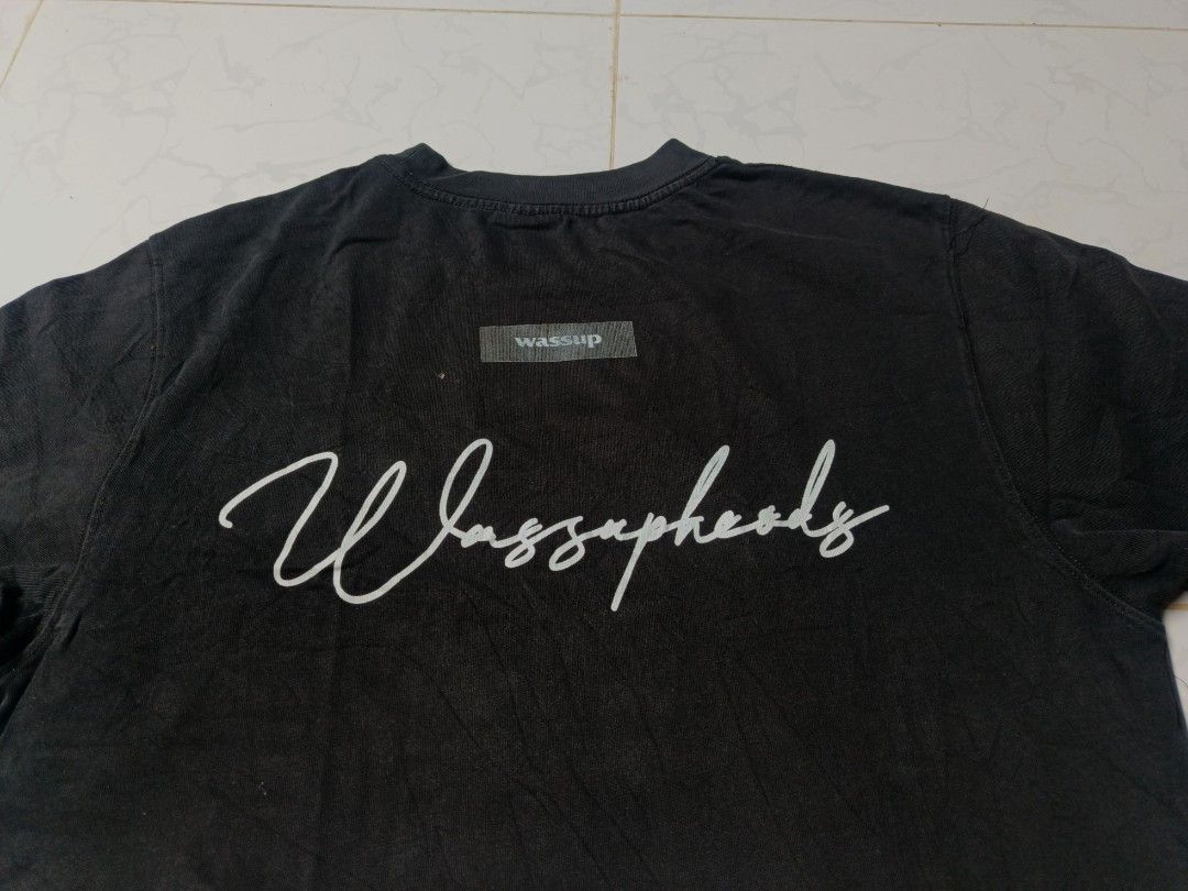 WASSUP HOUSE heady t-shirt (Category: Activewear) located in Goa. Submitted by neils13thrifted (Listing ID 1451352976, Image 2). Description: DIMES:W16 X L21 MEDIUM TO LARGE COLOR: 9/10 NO ISSUE +SHIPPING FEE.