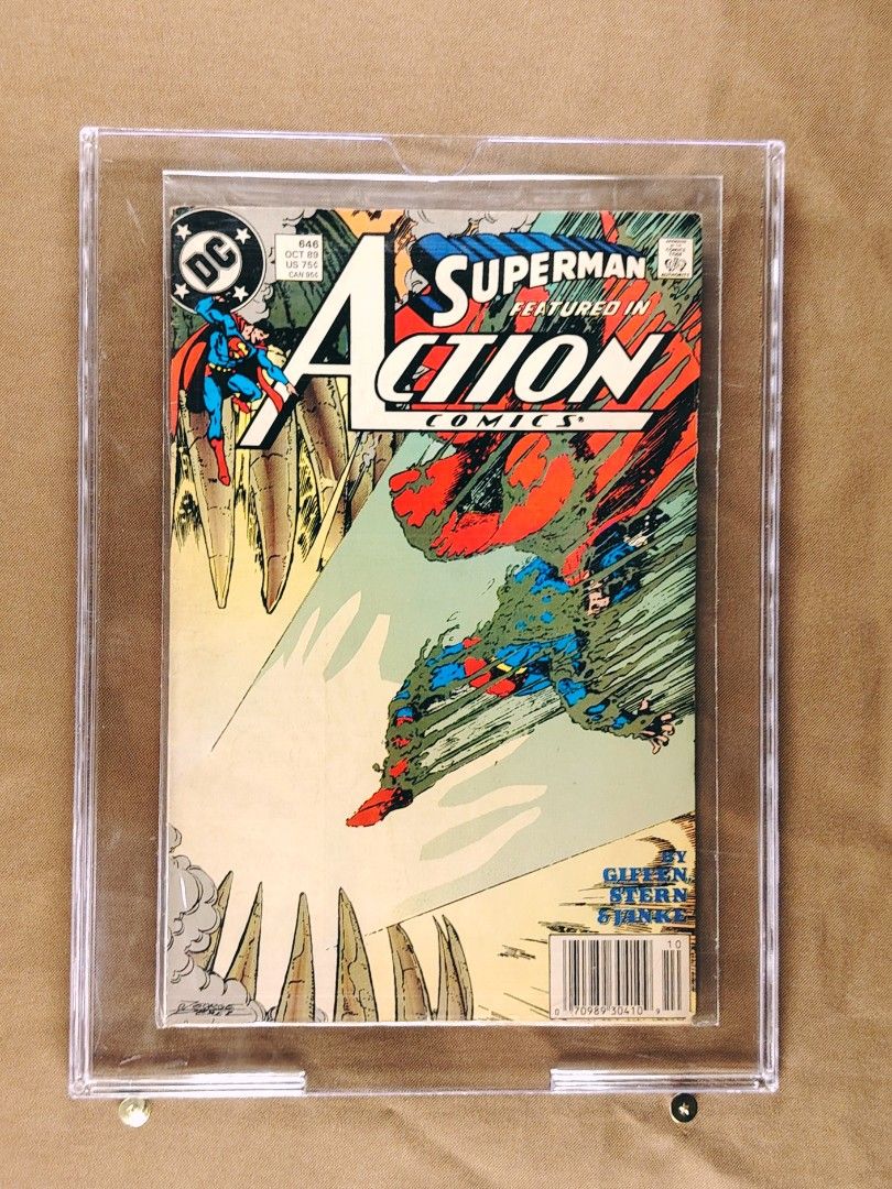 1989 DC Comics issue of Action Superman Comics #646 (Category: Comics & Manga) located in Tagbilaran City. Submitted by jahrafael (Listing ID 1451520222, Image 1). Description: This is a 1989 DC Comics issue of Action Comics #646 featuring Superman on the cover. Publication Date: October 1989. Creative Team: Written by Roger Stern with cover art by George Pérez. Plot Point: This issue features Superman in Antarctica..