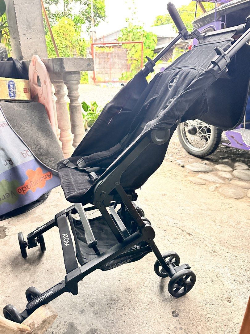 Akeeva Atom Stroller (Category: Strollers) located in Manila. Submitted by chickennumggets11 (Listing ID 1451527389, Image 3). Description: Akeeva Atom stroller - Lightweight and compact design - Effortless folding and carrying - Secure 5-point harness - Convenient under-seat storage basket Compact easy to carry For travel Airline approved/ cabin approved Weight of the stroller 5kgs Ideal for newborn up to 20kgs Rfs: outgrown Last price na po ang