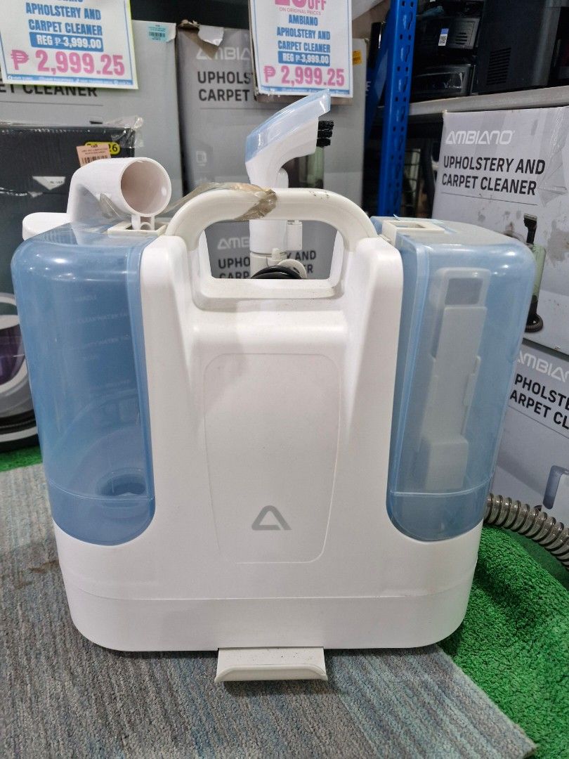 Ambiano Upholstery and Carpet Cleaner (Category: Cleaning Tools & Supplies) located in Manila. Submitted by johnrayc1 (Listing ID 1451542850, Image 2). Description: - Ambiano Upholstery & Carpet Cleaner - Perfect for sofas, carpets, and car interiors - Features separate tanks for clean and dirty water for easy operation - Compact design for convenient storage - Revitalize your fabrics and make them look fresh again.