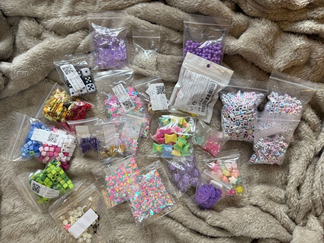 Assorted Craft Beads, Charms, and Sequins for Jewelry Making (Category: Craft Supplies & Tools) located in Santa Rosa. Submitted by brnallsn (Listing ID 1451600016, Image 1). Description: 🧵✨ ASSORTED DIY BEADS & CHARMS CRAFTING BUNDLE — ₱150 ✨🧵 Perfect for DIY lovers, crafters, and anyone who enjoys making cute handmade accessories! 💕🎨 📦 Includes: 🔤 Letter beads 🎲 Dice beads 🌈 Colorful perler beads ✨ Various shaped sequins 💎 Assorted sma
