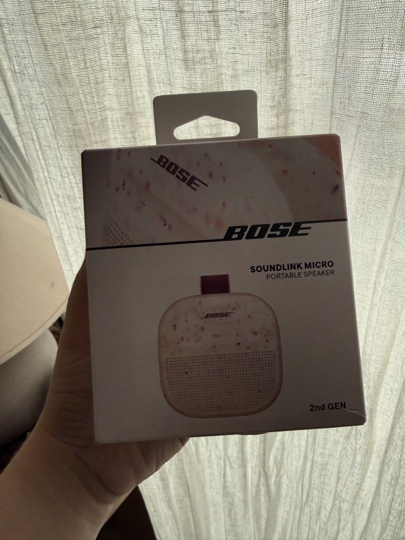 Pink! Bose SoundLink Micro 2nd Gen Portable Speaker (Category: Soundbars, Speakers & Amplifiers) located in Mandaluyong City. Submitted by pochvlv (Listing ID 1451557334, Image 2). Description: - Bose SoundLink Micro portable speaker - 2nd Generation model - Compact and durable design - Ideal for outdoor adventures and travel - Comes in original packaging - sealed in box - limited edition pink - collab with bon bon candies (us).