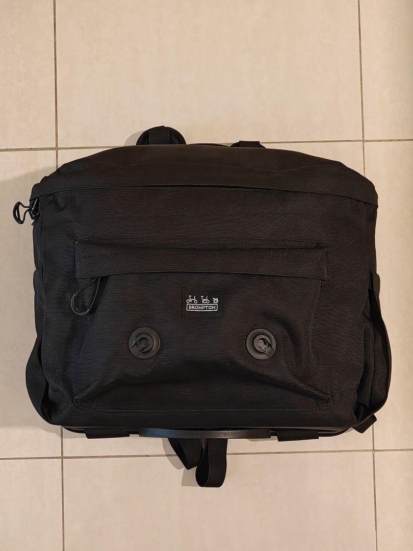 Brompton backpack (Category: Sling Bags) located in Singapore. Submitted by delaynomore_65 (Listing ID 1451588025, Image 3). Description: Original Brompton bag. Bought at Funan, seldom used. Self collect at 596288. Price is fixed..