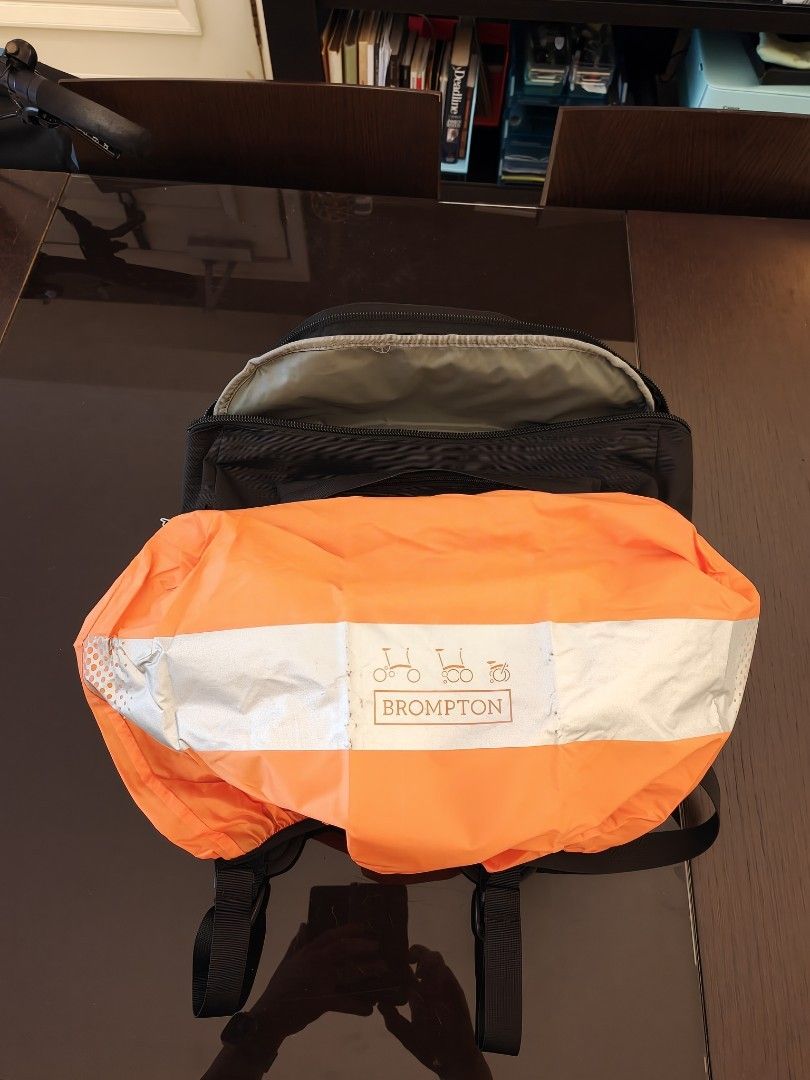 Brompton backpack (Category: Sling Bags) located in Singapore. Submitted by delaynomore_65 (Listing ID 1451588025, Image 8). Description: Original Brompton bag. Bought at Funan, seldom used. Self collect at 596288. Price is fixed..