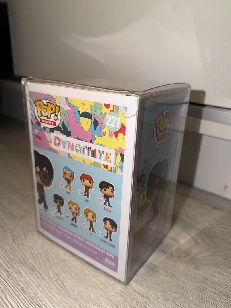 BTS Jhope Dynamite Funko Pop! #221 (Category: K-Wave Merchandise) located in Caloocan City. Submitted by eyeftee (Listing ID 1451663876, Image 3). Description: - BTS J-Hope Dynamite Funko Pop (#221) • from the Dynamite collection • comes in its original protective case (no scratches, all good) free brand new proctector & freebies! 💜.