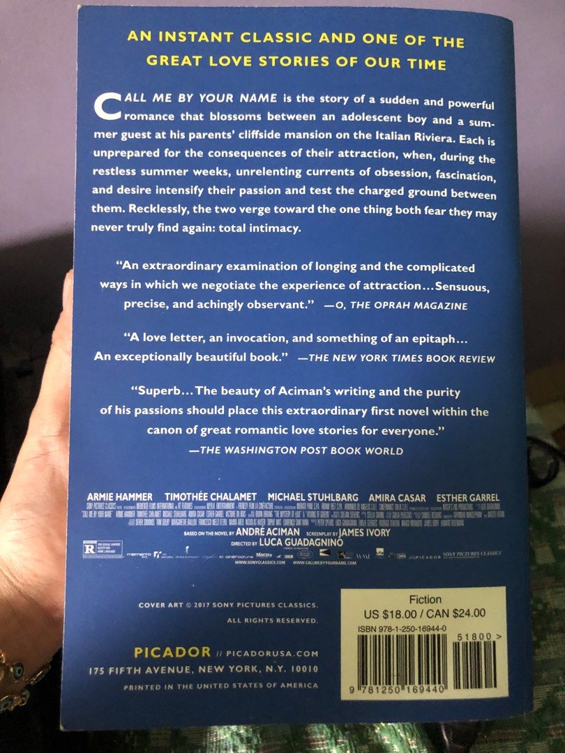 Call me by your name by andre aciman (Category: Storybooks) located in San Juan, La Union. Submitted by runekopon (Listing ID 1451546389, Image 2). Description: original bought from fullybooked.