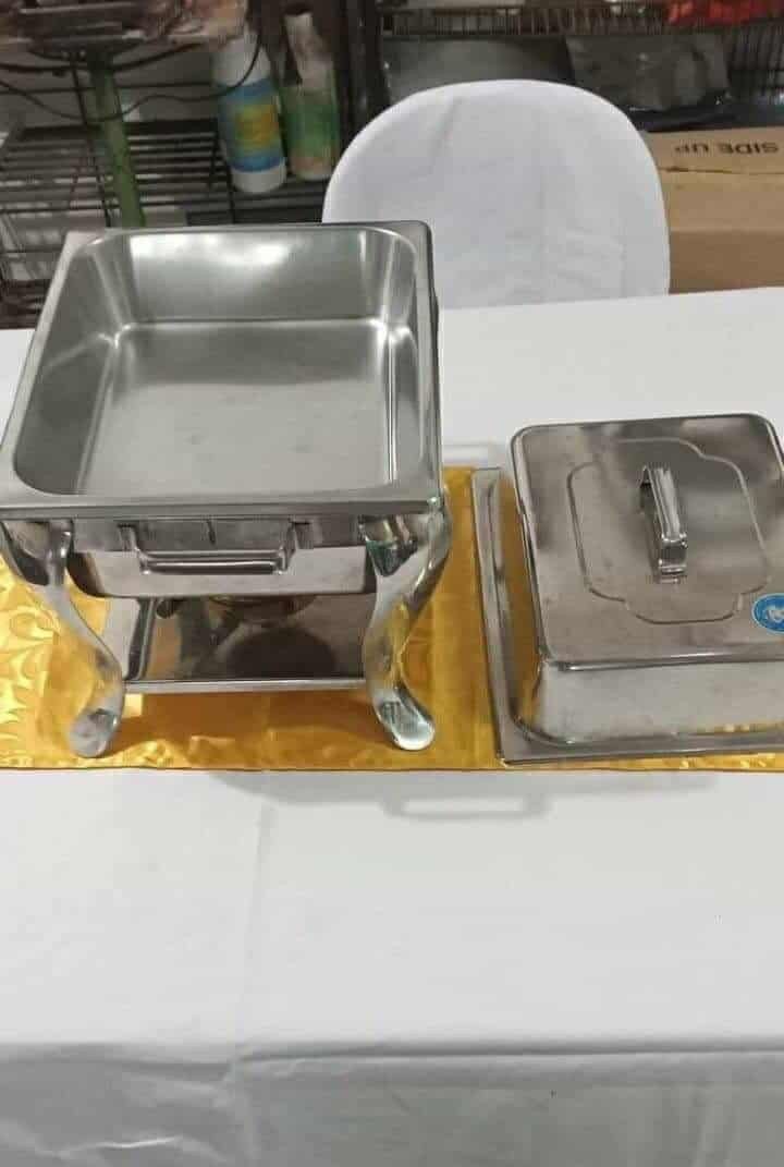 Chaffing Dish Rental (Category: Other Kitchenware & Tableware) located in Manila. Submitted by bing.02 (Listing ID 1451535732, Image 3). Description: - Full-size stainless steel chafing dish - Includes full-size food pan and lid - Keeps food warm, ideal for gatherings, parties, and catering - Sturdy stand with dedicated space for a fuel burner - Easy to set up and use for any occasion 📱0917 156 7261 📱0925 788 1972 📱0933 816 6880.