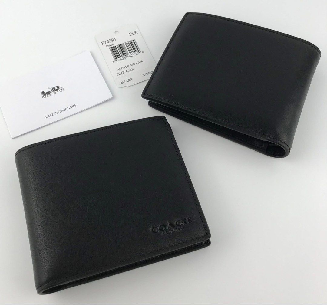 Coach Black Leather Bifold Wallet FT4991 (Category: Wallets & Card Holders) located in Caloocan City. Submitted by brandeditemsph (Listing ID 1451526634, Image 1). Description: - Authentic Coach Black Leather Bifold Wallet - Model: FT4991 - Plenty of card slots and space for cash - Clean and classic design - Includes care instructions and original tag.