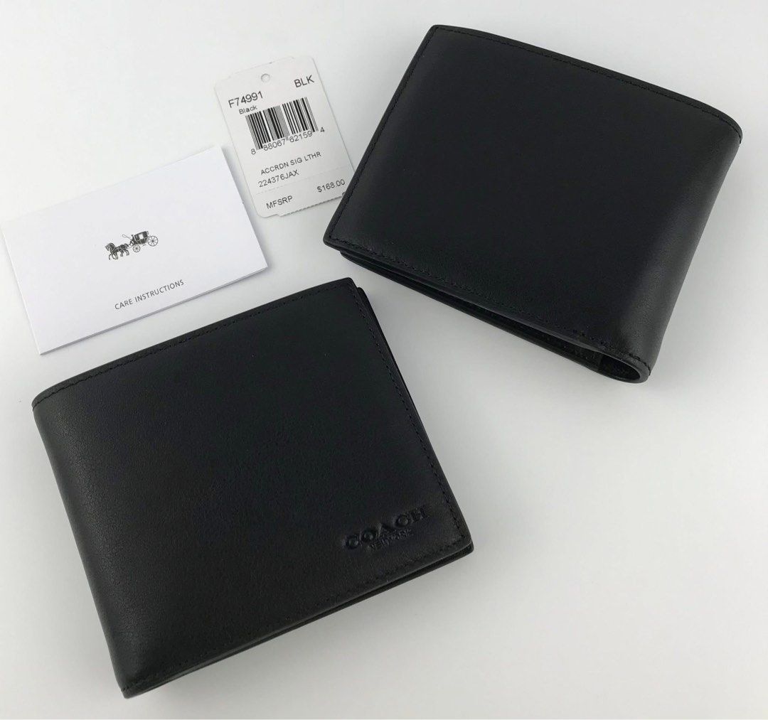 Coach Black Leather Bifold Wallet FT4991 (Category: Wallets & Card Holders) located in Caloocan City. Submitted by brandeditemsph (Listing ID 1451526634, Image 2). Description: - Authentic Coach Black Leather Bifold Wallet - Model: FT4991 - Plenty of card slots and space for cash - Clean and classic design - Includes care instructions and original tag.
