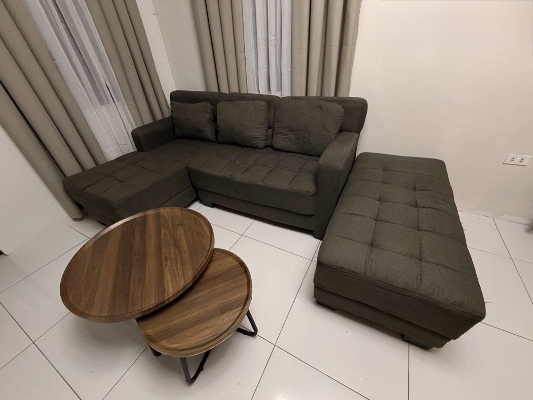 Dark Grey L-Shaped Sectional Sofa/Sofa Bed (Category: Sofas) located in Cavite. Submitted by hirayapreloved (Listing ID 1444891170, Image 3). Description: .
