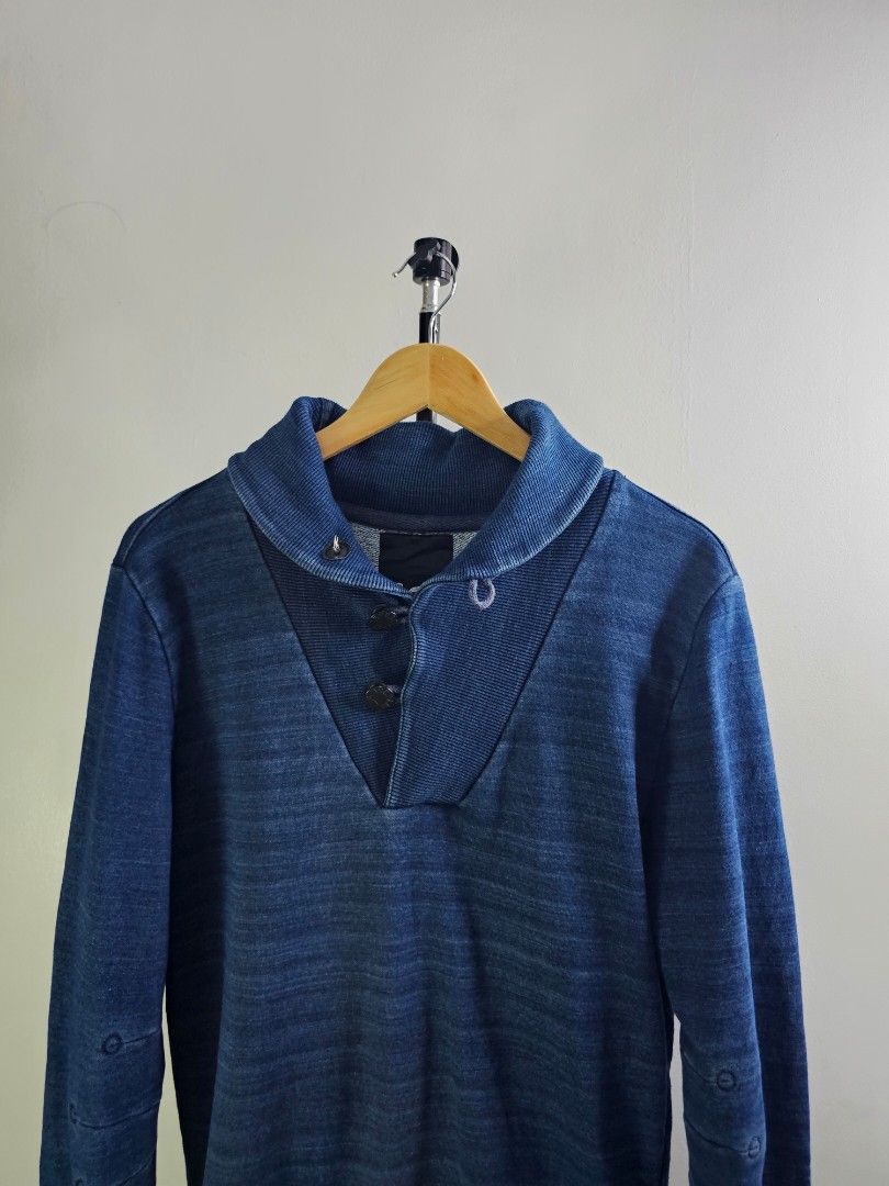 Denham Shawl Collar Indigo (Category: Coats, Jackets and Outerwear) located in Davao. Submitted by workwear_stuff (Listing ID 1451520182, Image 3). Description: Denham Shawl Collar Indigo Condition 9/10 Color Rate 9/10 Width 20 Length 28 Sleeve 27 M - 950.