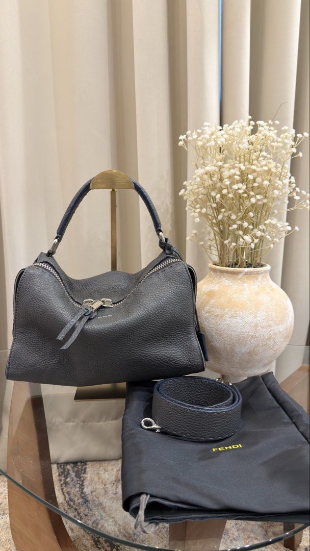 Fendi Selleria bag (Category: Luxury Bags & Wallets) located in Quezon City. Submitted by thirtyfinds (Listing ID 1451588820, Image 1). Description: 💯 Authentic - Grey Fendi Selleria Handbag - Zipper Closure - Includes Strap - Comes with Original Dust Bag - Interior Serial Number for Authenticity - Ideal for Everyday Use.