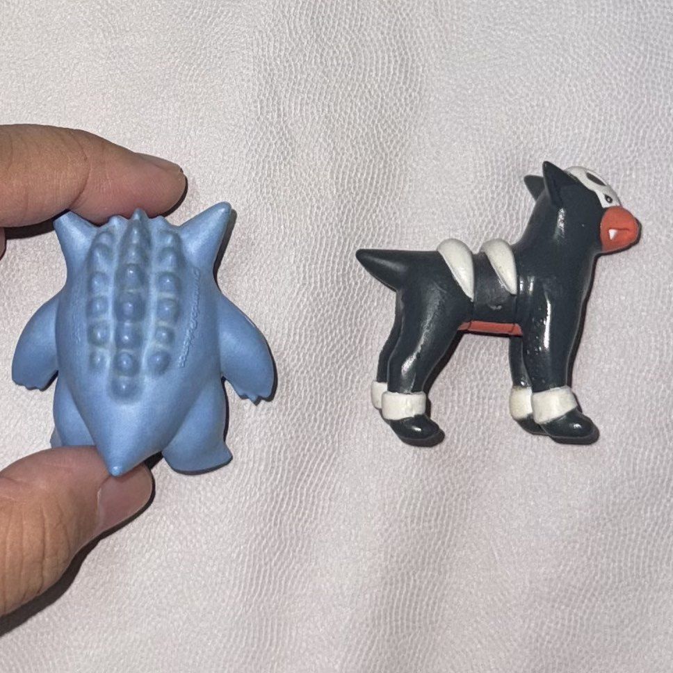 Gengar and Houndoom Pokemon Figurines (Category: Figurines & Statues) located in Manila. Submitted by declutteringrandoms (Listing ID 1451660037, Image 2). Description: Pokemon figures gengar and houndour Price: 199 each Gengar no issue, houndour issue may sulat sa ilalim hindi matanggal 📍LOC: Maginhawa Quezon city 💵MOP: Gcash 📦MOD: JNT nationwide shipping, Lalamove, angkas padala .