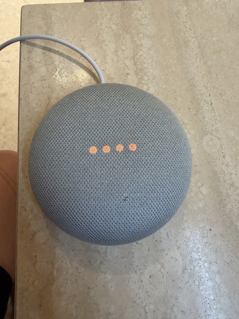 Google Mini (Category: Soundbars, Speakers & Amplifiers) located in Singapore. Submitted by leilongleilong88 (Listing ID 1451648286, Image 3). Description: - Google Nest Mini - Colour: Charcoal - Voice control with Google Assistant - Features: Play music, answer questions, control smart home devices - Includes: Power adapter and cable .