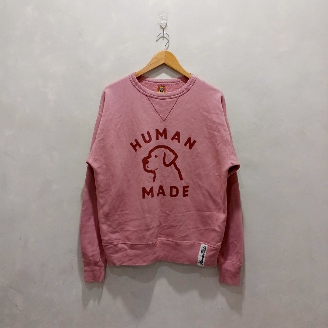 Human Made Pink Dog Logo Sweatshirt (Category: Coats, Jackets and Outerwear) located in Malasiqui. Submitted by drie_findss (Listing ID 1451599122, Image 1). Description: Human Made Crewneck Sweatshirt DOG ‎_______________________ ‎Size: S on tag ‎(Measured by Inches) ‎Width: 22 ‎Length: 26.5 ‎Shoulder: 22 ‎Sleeve: 25 ‎Condition: EXCELLENT ‎Color Rate: 10/10 ‎Issue: None ‎_______________________ ‎ ‎Color may vary due to lightning so check wisely.