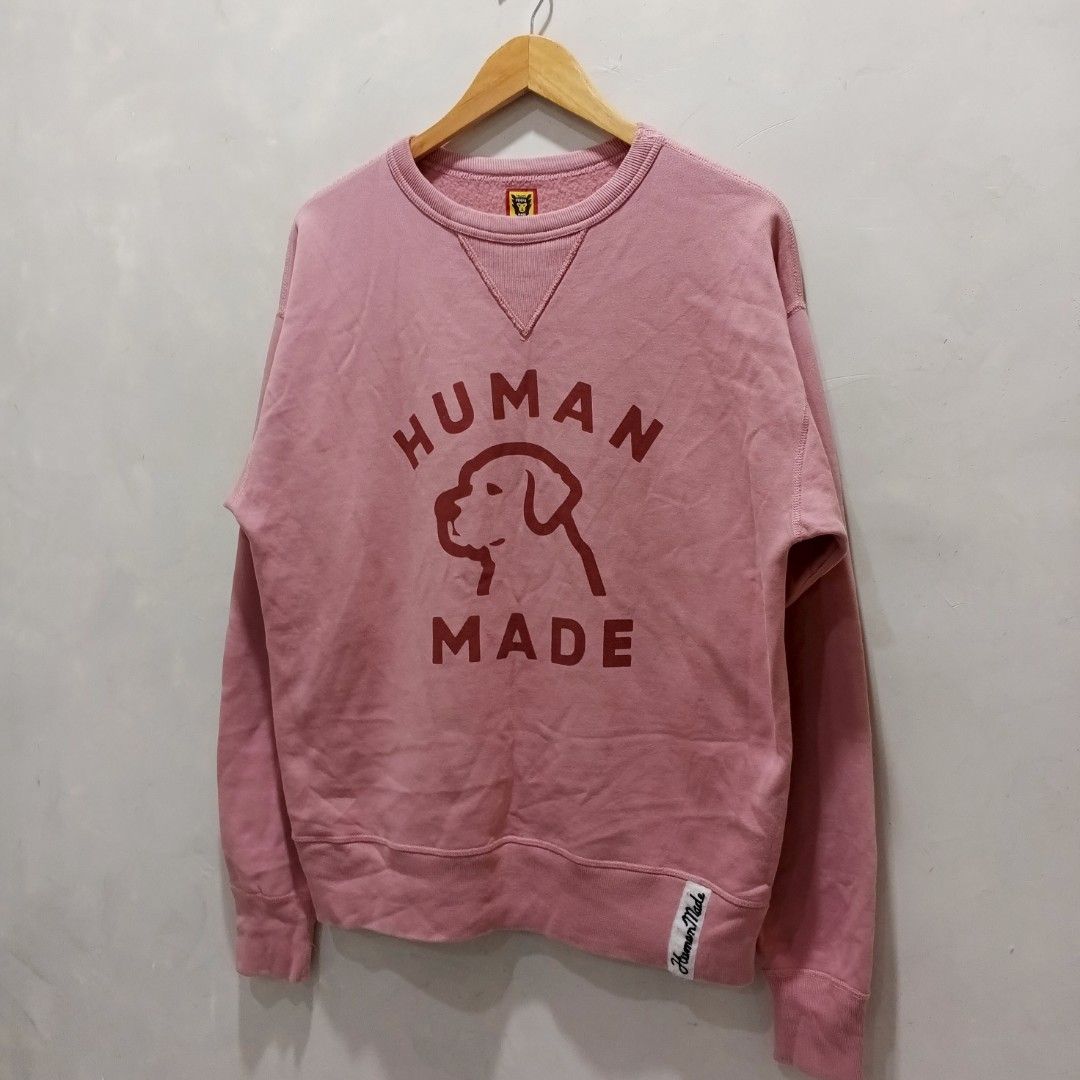 Human Made Pink Dog Logo Sweatshirt (Category: Coats, Jackets and Outerwear) located in Malasiqui. Submitted by drie_findss (Listing ID 1451599122, Image 2). Description: Human Made Crewneck Sweatshirt DOG ‎_______________________ ‎Size: S on tag ‎(Measured by Inches) ‎Width: 22 ‎Length: 26.5 ‎Shoulder: 22 ‎Sleeve: 25 ‎Condition: EXCELLENT ‎Color Rate: 10/10 ‎Issue: None ‎_______________________ ‎ ‎Color may vary due to lightning so check wisely.