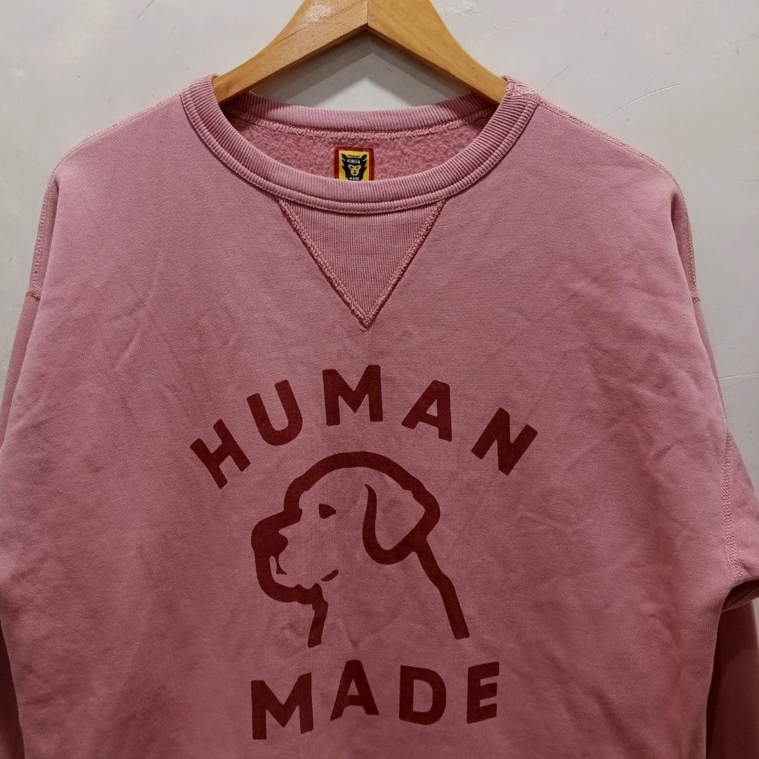 Human Made Pink Dog Logo Sweatshirt (Category: Coats, Jackets and Outerwear) located in Malasiqui. Submitted by drie_findss (Listing ID 1451599122, Image 3). Description: Human Made Crewneck Sweatshirt DOG ‎_______________________ ‎Size: S on tag ‎(Measured by Inches) ‎Width: 22 ‎Length: 26.5 ‎Shoulder: 22 ‎Sleeve: 25 ‎Condition: EXCELLENT ‎Color Rate: 10/10 ‎Issue: None ‎_______________________ ‎ ‎Color may vary due to lightning so check wisely.